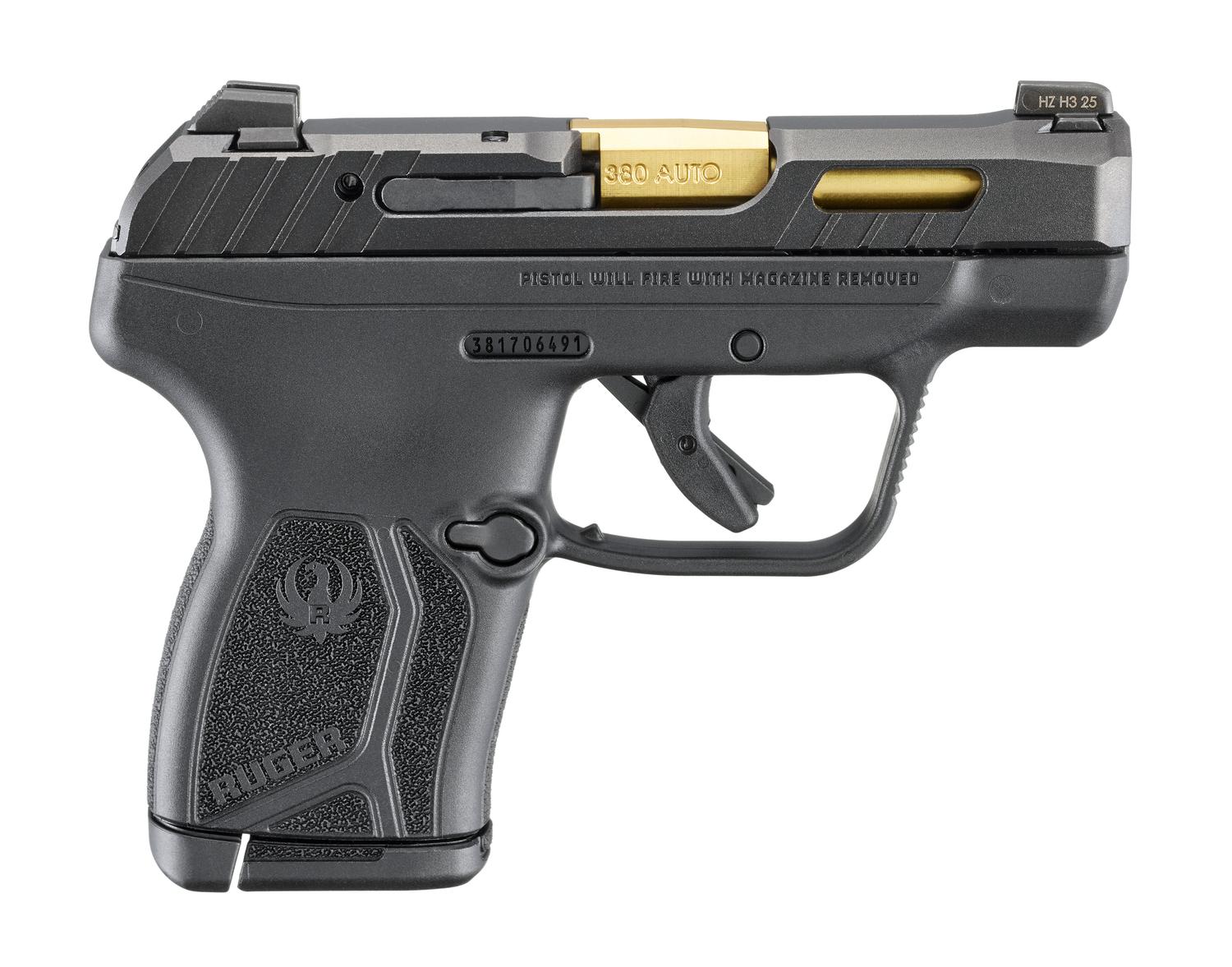 Ruger LCP Max Pistol 13766, 380 ACP, 2.8", Black Polymer Grips, Titanium Nitride Barrel, 10 Rds