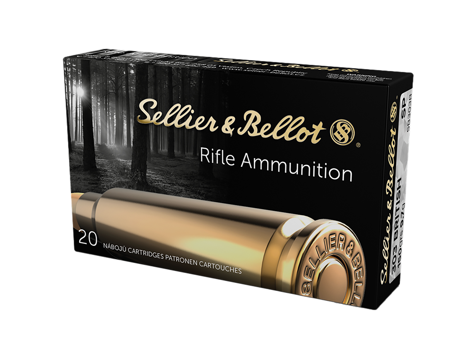 Sellier & Bellot Rifle Ammuntion SB303B, 303 British, Soft Point (SP), 150 GR, 2654 fps, 20 Rd/bx