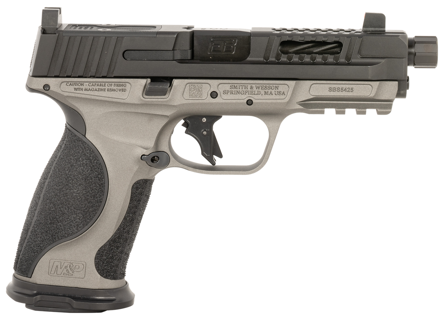 Ed Brown Fueled M&P Match Optic Ready Pistol MPFMATCH, 9mm Luger, 4.75in, Tungsten Gray Cerakote Finish, 17 Rds