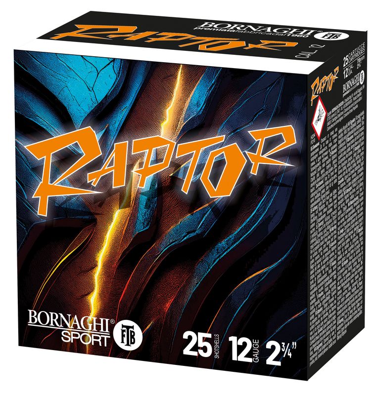 Bornaghi Raptor Target Loads T1RAPTOR2875, 12 Gauge, 2-3/4", 1 oz, 1350 fps, #7.5 Shot, 25 Rd/bx