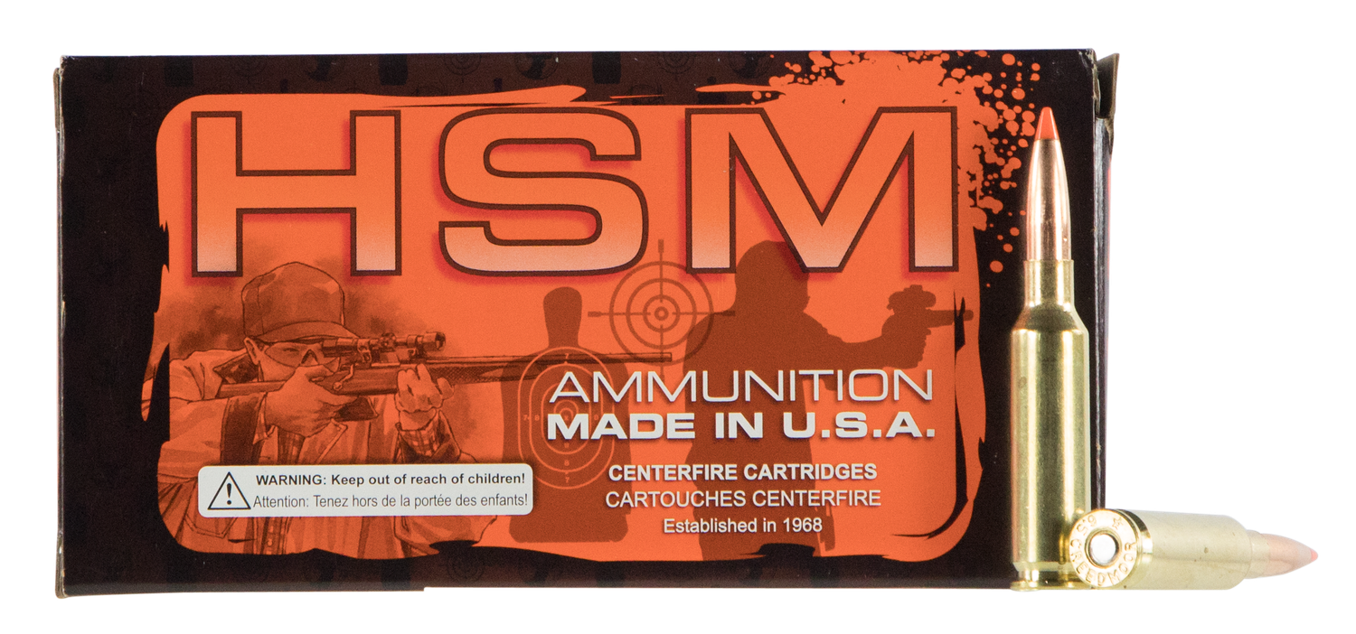 HSM Custom Plus Rifle Ammunition 308-2-N, 308 Winchester, HPBT Match, 168 GR, 2625 fps, 20 Rd/bx