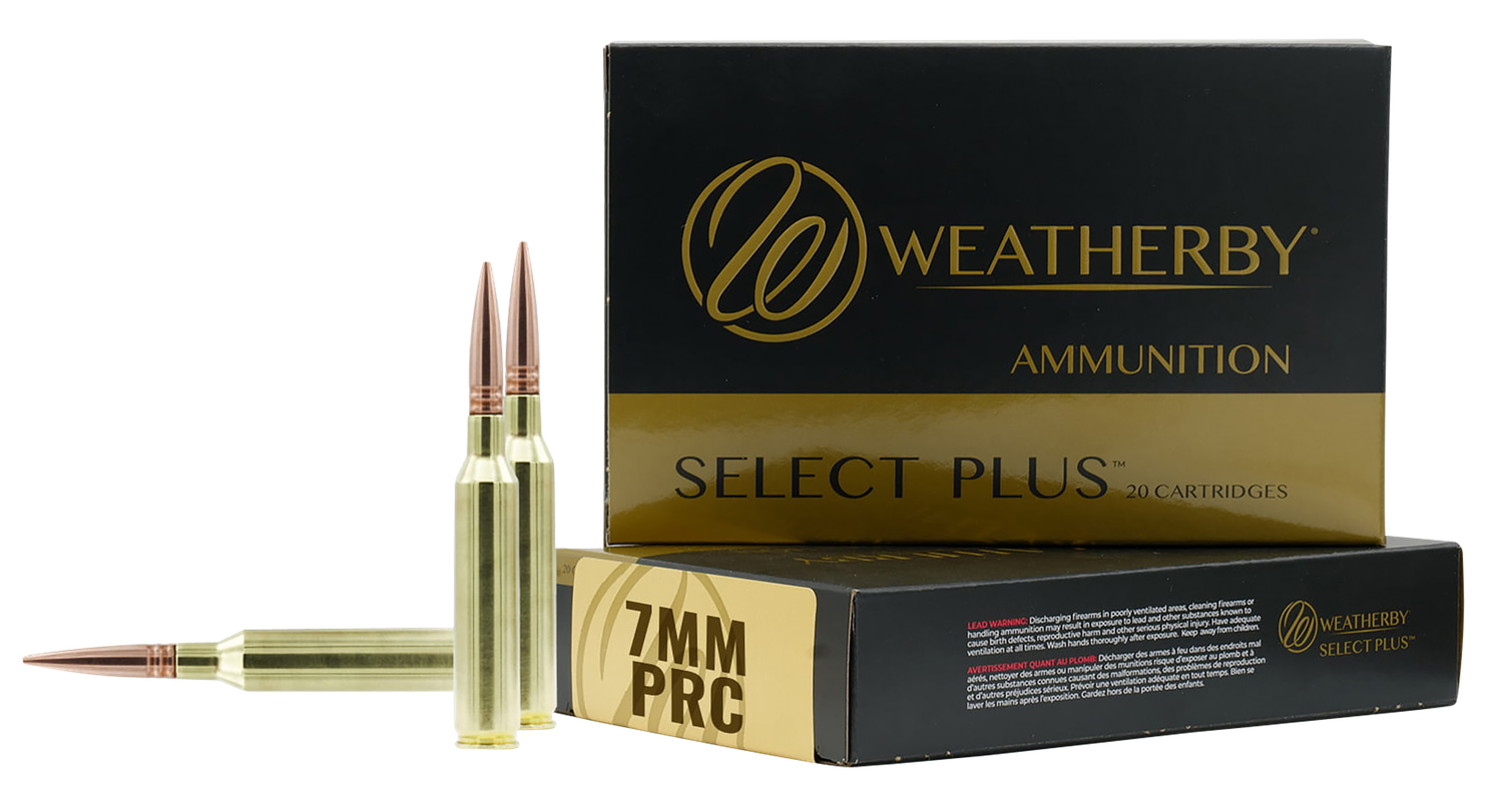 Weatherby Select Plus Rifle Ammunition R7PRC175EH, 7mm PRC, Berger Elite Hunter, 175 gr, 2925 fps, 20 Rd/Bx