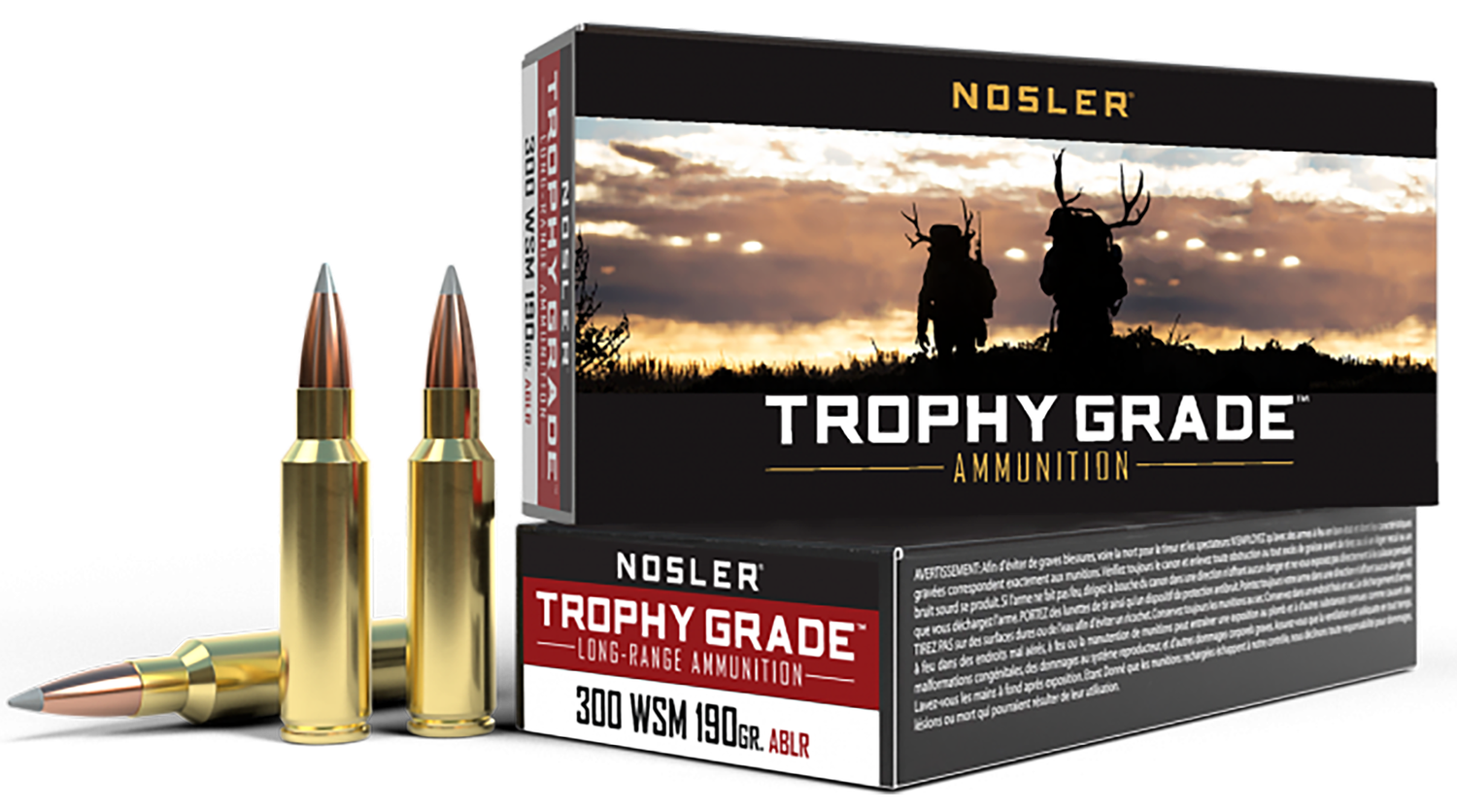 Nosler Long Range Rifle Ammunition 60106, 300 Winchester Short Magnum (WSM), AccuBond, 190 GR, 2875 fps, 20 Rd/Bx