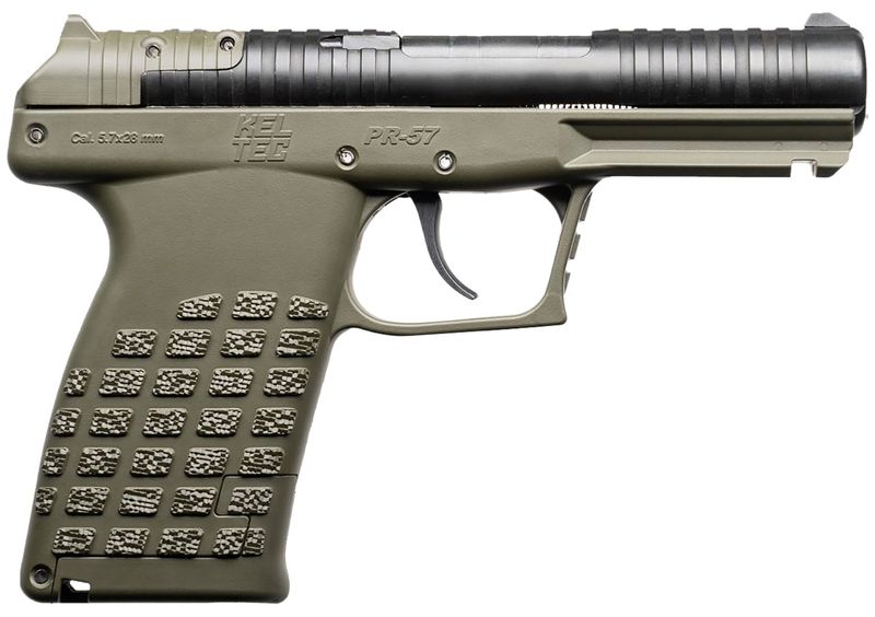 Kel-Tec PR57 Optic Ready Pistol PR57GRN, 5.7x28mm, 4in, OD Green Textured Grips, OD Green Finish, 20 Rds