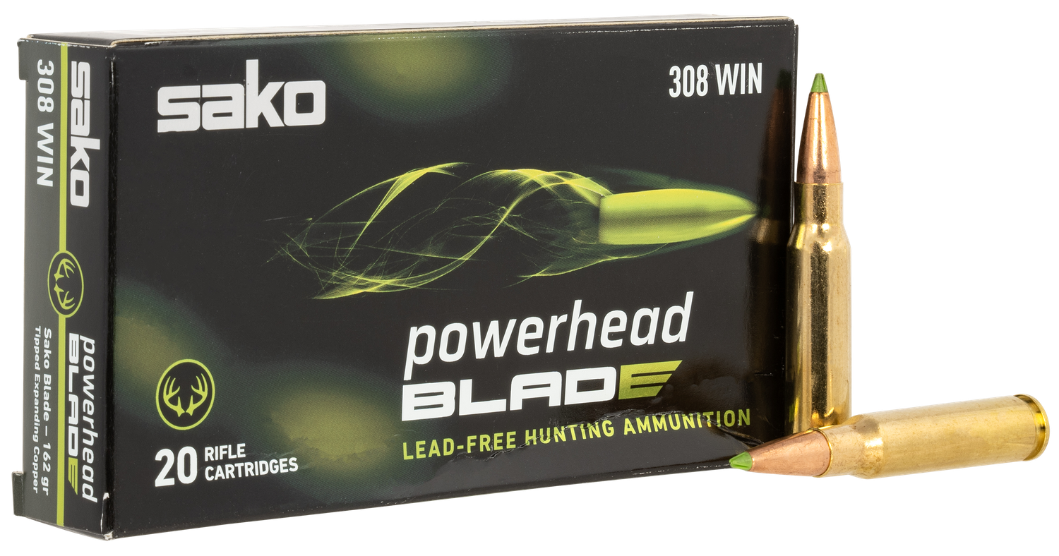 Sako PowerHead Rifle Ammunition JASPHB308W162B, 308 Win, 162 gr, 20 Rd/Bx