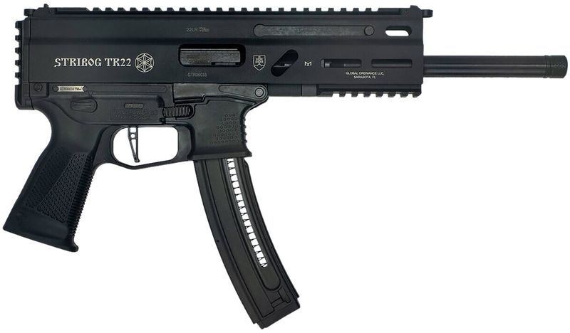 Grand Power TR22 Stribog Pistol 8588005808606, 22 LR, 8in,  Black Polymer Grips, Black Finish, 25 Rds
