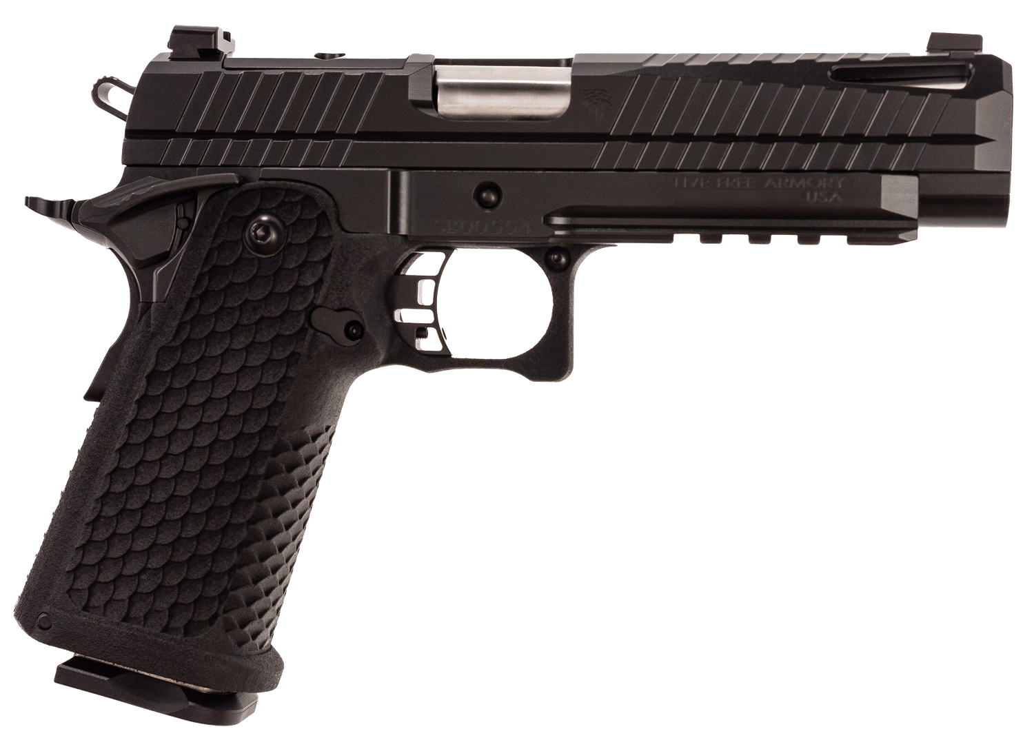 LIVE FREE ARMORY Apollo 11 Optic Ready Pistol LFAPF61201, 9mm Luger, 4.90in, Black Polymer, Elite Black Cerakote Finish, 17 Rds