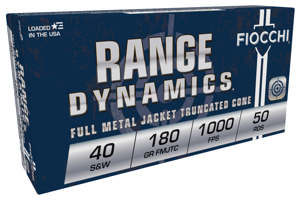 Fiocchi Shooting Dynamics Pistol Ammunition 40SWD, 40 S&W, Full Metal Jacket Flat Nose (FN), 180 GR, 1000 fps, 50 Rd/bx