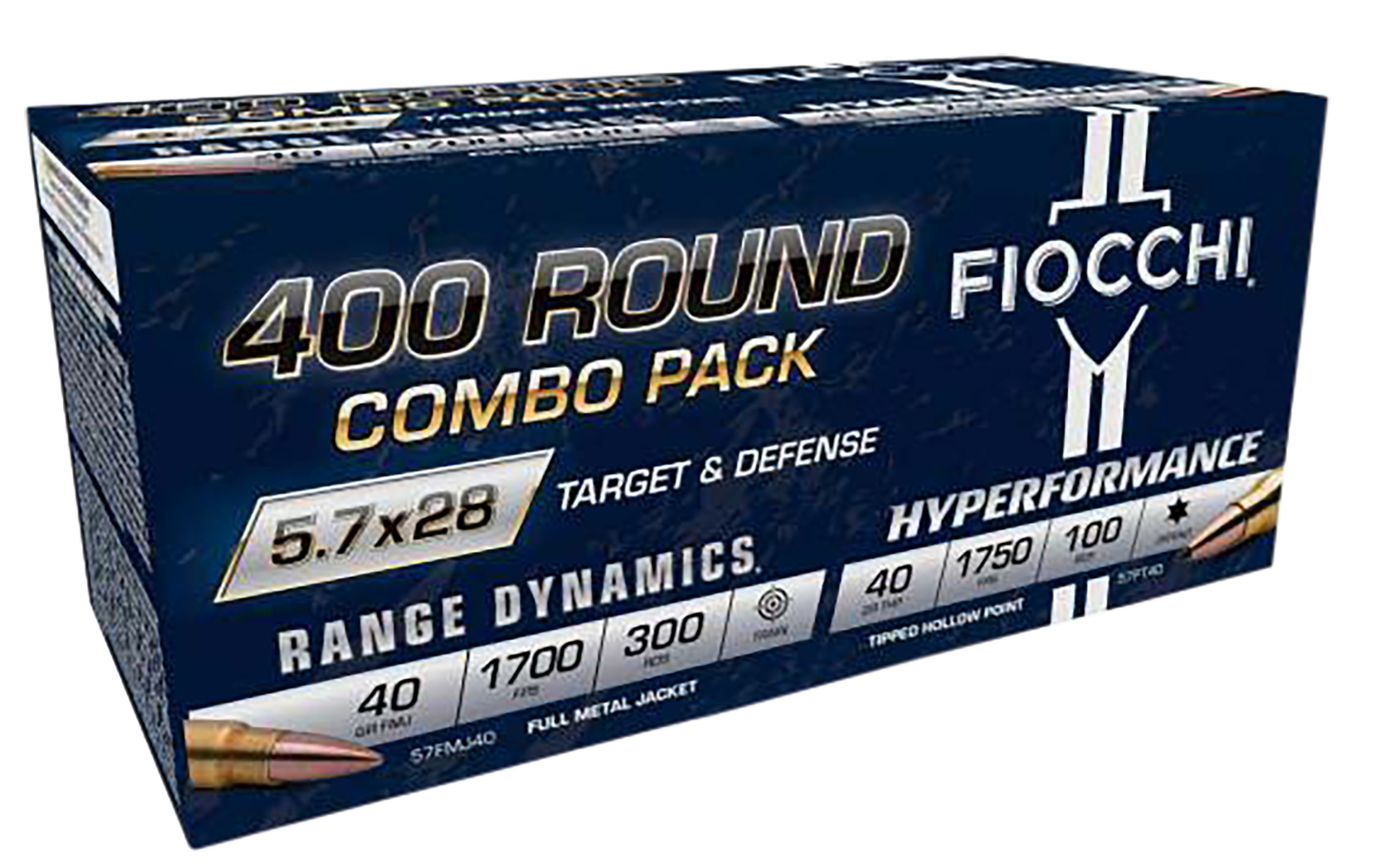 Fiocchi Hyperformance Pistol Ammunition 57COMPT, 5.7x28mm, Full Metal Jacket (FMJ)