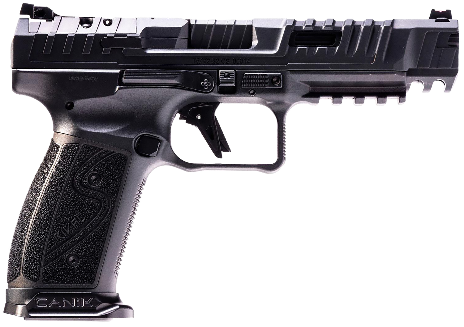 Canik SFX Rival-S Full Size Pistol HG7010N, 9mm, 5", Textured Grips, Dark Side Finish, Steel Frame, Ported Steel Slide, Optic Ready, 18 Rds