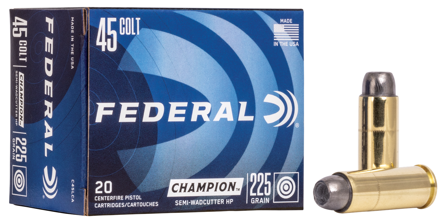 Federal Personal Defense Handgun Ammunition C45LCA, 45 Long Colt, Semi-Wadcutter HP, 225 GR, 830 fps, 20 Rd/bx