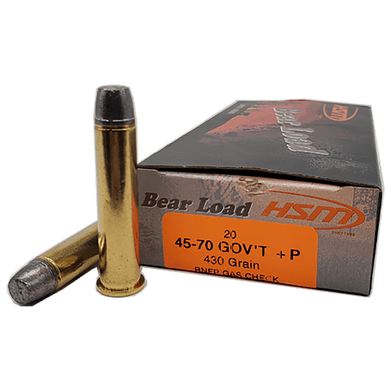HSM Cowboy Action Rifle Ammunition HSM457012N, 45-70 Government, Lead Round Nose Flat Point, 430 GR, 1781 fps, 20 Rd/bx