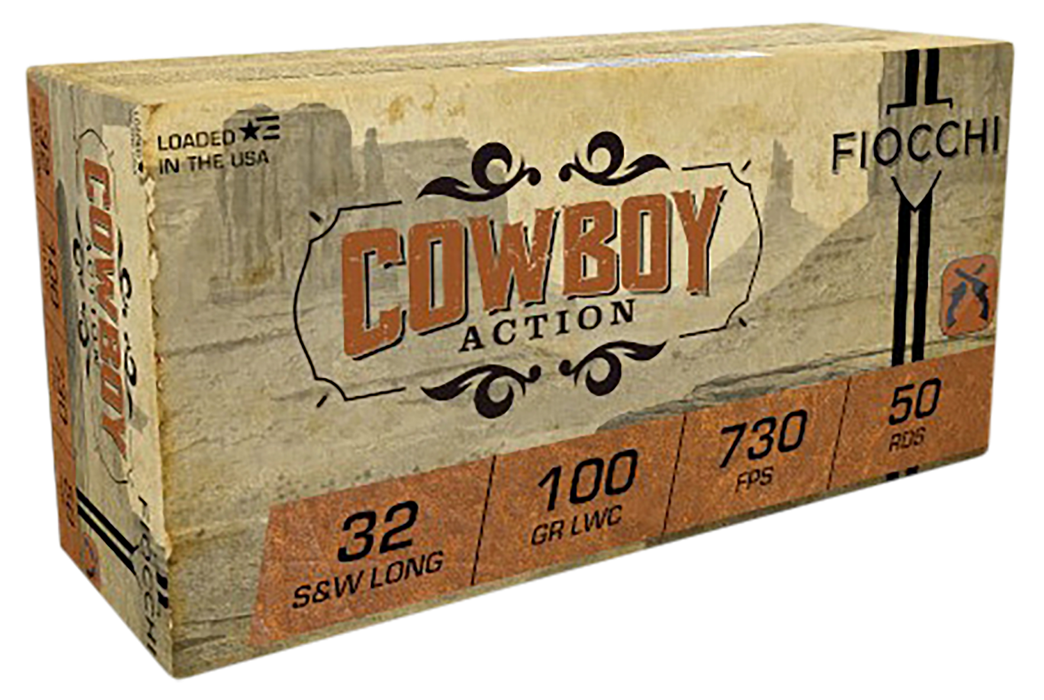 Fiocchi Shooting Dynamics Pistol Ammunition 32LA, 32 S&W Long, Lead Wadcutter, 100 GR, 730 fps, 50 Rd/bx