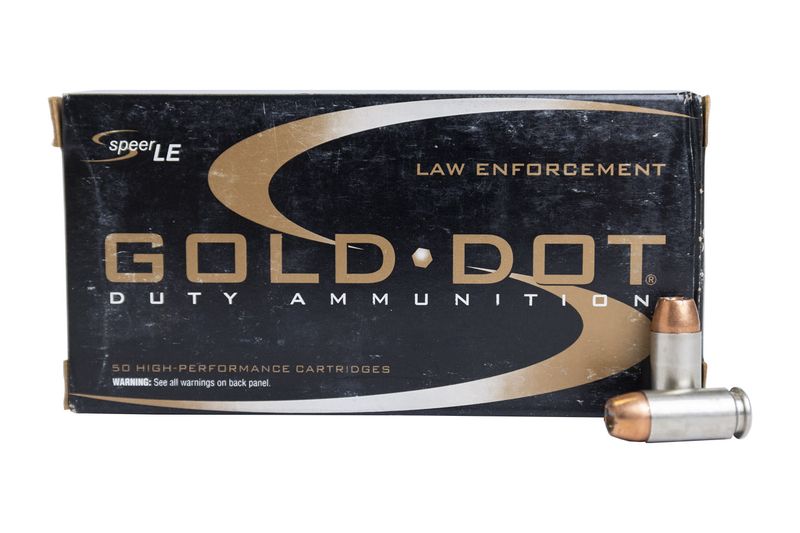 Speer Gold Dot Duty Handgun Ammunition 53949, 40 S&W, Gold Dot HP, 165 GR, 1150 fps, 50 Rd/bx