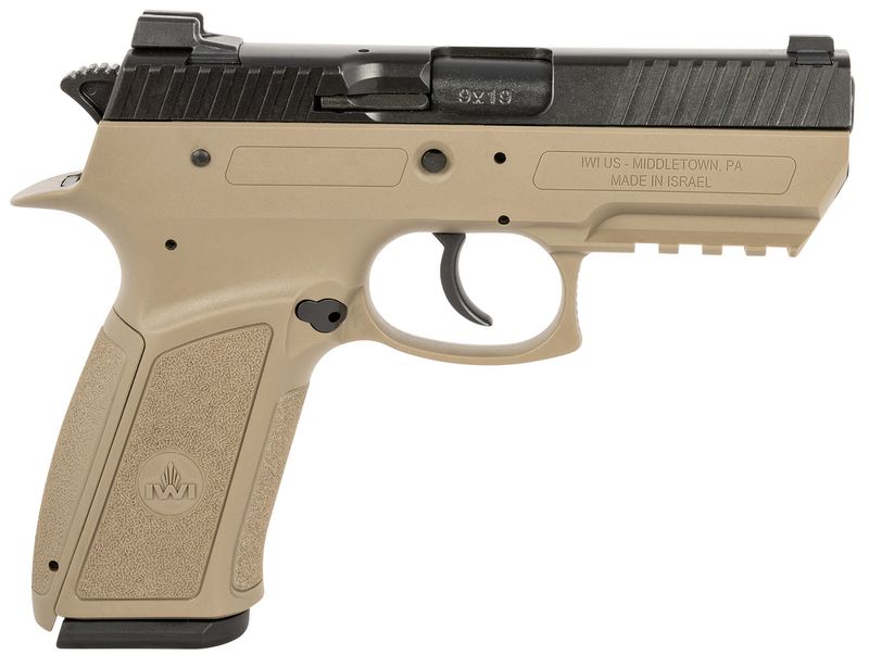 IWI Jericho 941 Enhanced Pistol J941PSL9FDII, 9mm Luger, 3.80in, Serrated Black Steel Slide & Polymer Grips, Flat Dark Earth Finish, 17 Rds