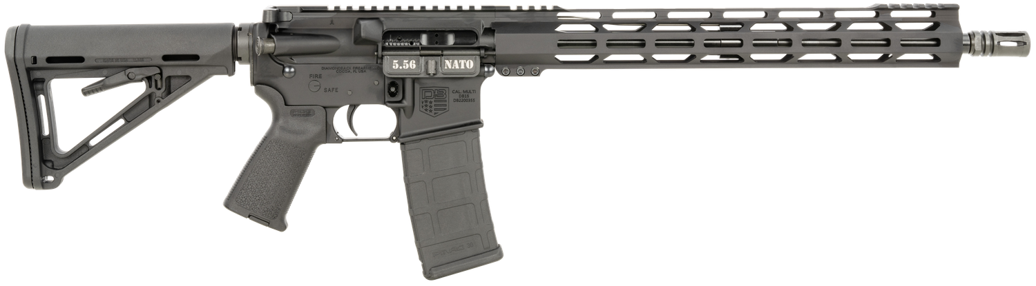 Diamondback DB15 Tactical Rifle DB1717K005, 5.56x45mm NATO, 16", 6-Position Stock, Black Hard Coat Anodized Finish, 30 Rds
