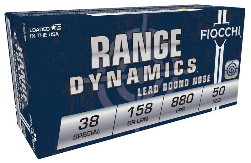 Fiocchi Shooting Dynamics Pistol Ammunition 38C, 38 Special, Lead Round Nose (RN), 158 GR, 910 fps, 50 Rd/bx