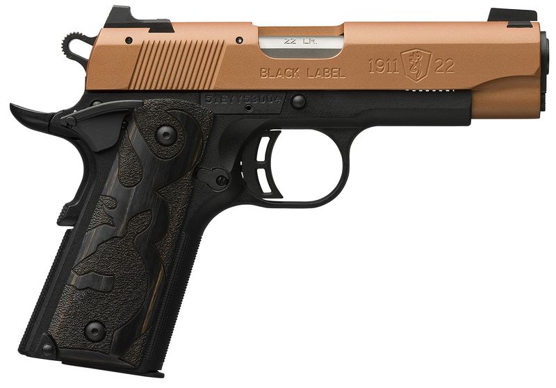 Browning 1911-380 Black Label Pistol 051060490, 22 LR, 3.63in, Black Polymer, Matte Black Finish, 10 Rds