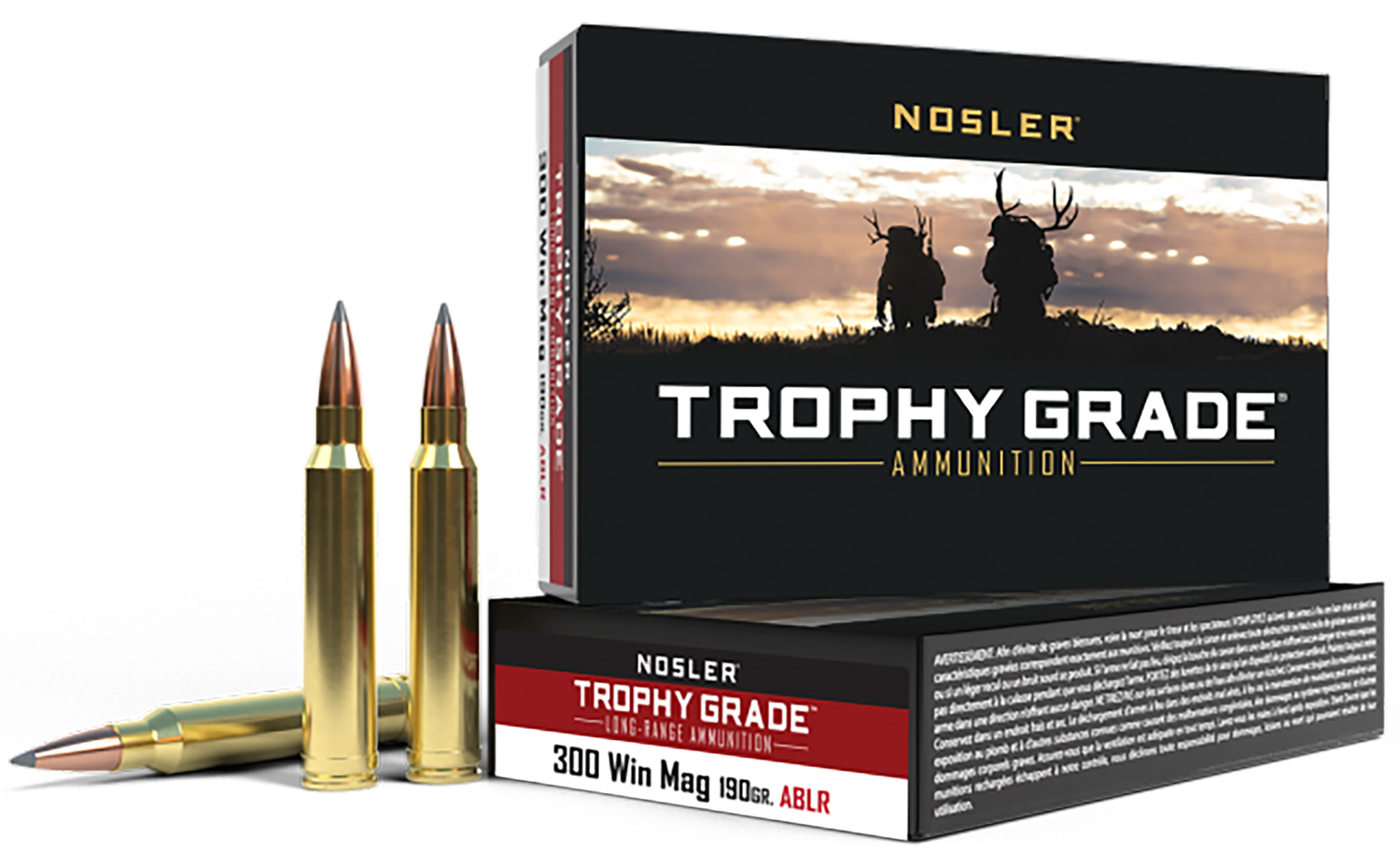 Nosler Long Range Rifle Ammunition 60126, 300 Winchester Magnum, AccuBond, 190 GR, 2870 fps, 20 Rd/Bx