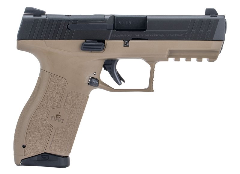 IWI MASADA Optic Ready Optic Ready Pistol M9ORP17FD, 9mm Luger, 4.10in, FDE w/Interchangeable Backstrap, Flat Dark Earth Finish, 17 Rds
