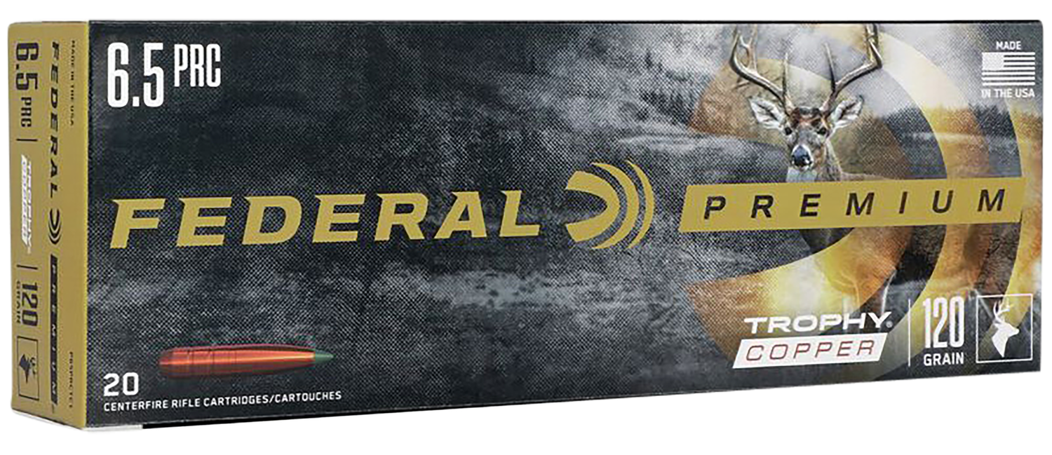 Federal Premium Rifle Ammunition P65PRCTC1, 6.5 PRC, Trophy Copper, 120 gr, 3050 fps, 20 Rd/Bx