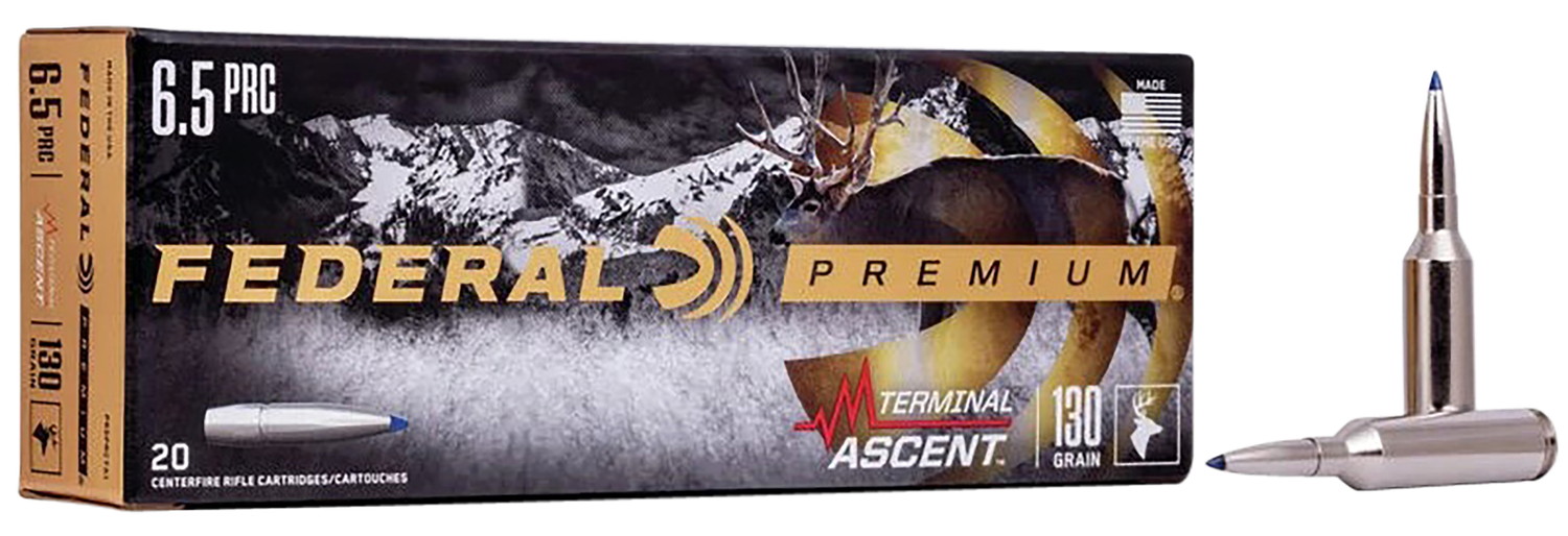 Federal Premium Rifle Ammunition P65PRCTA1, 6.5 PRC, Terminal Ascent, 130 gr, 20 Rd/Bx