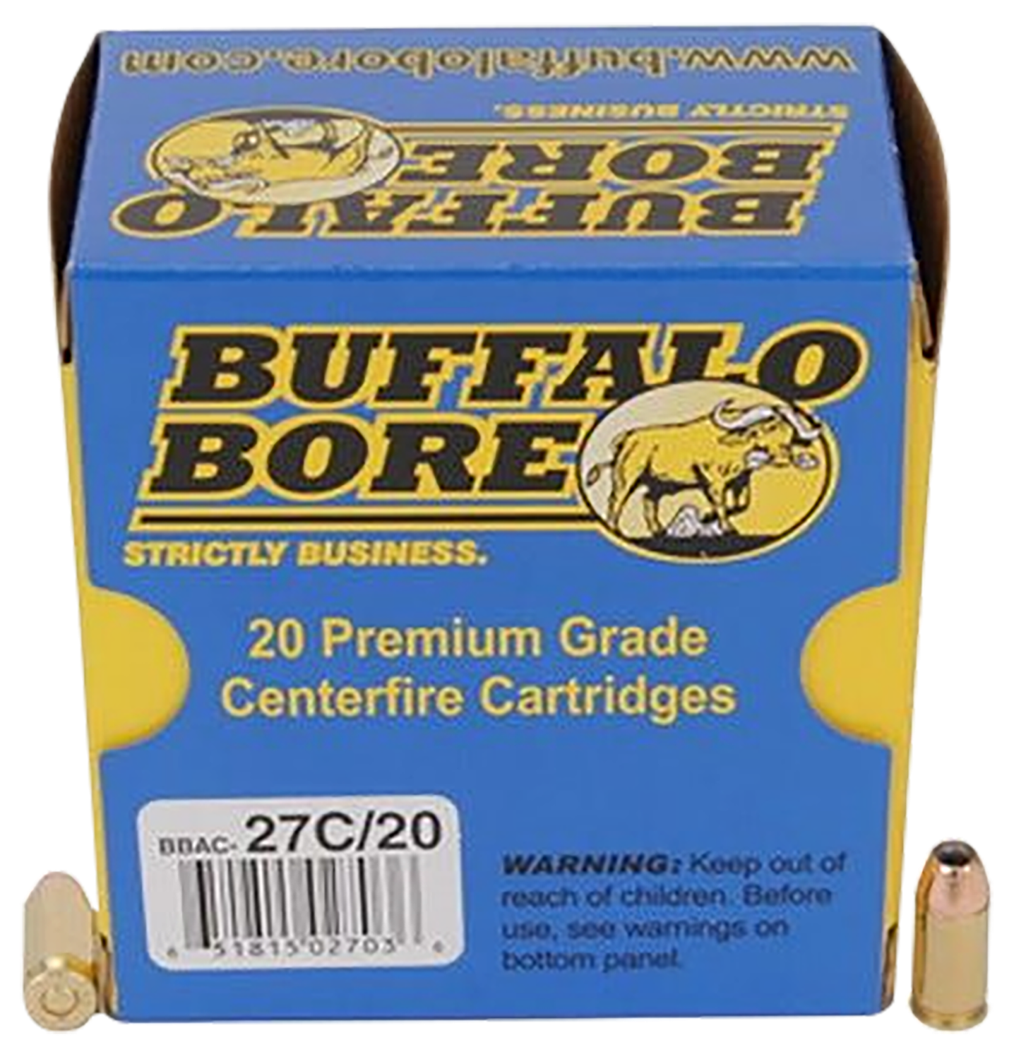 Buffalo Bore Handgun Ammunition 27C/20, 380 Auto +P, Jacketed Hollow Point (JHP), 90 GR, 1200 fps, 20 Rd/Bx