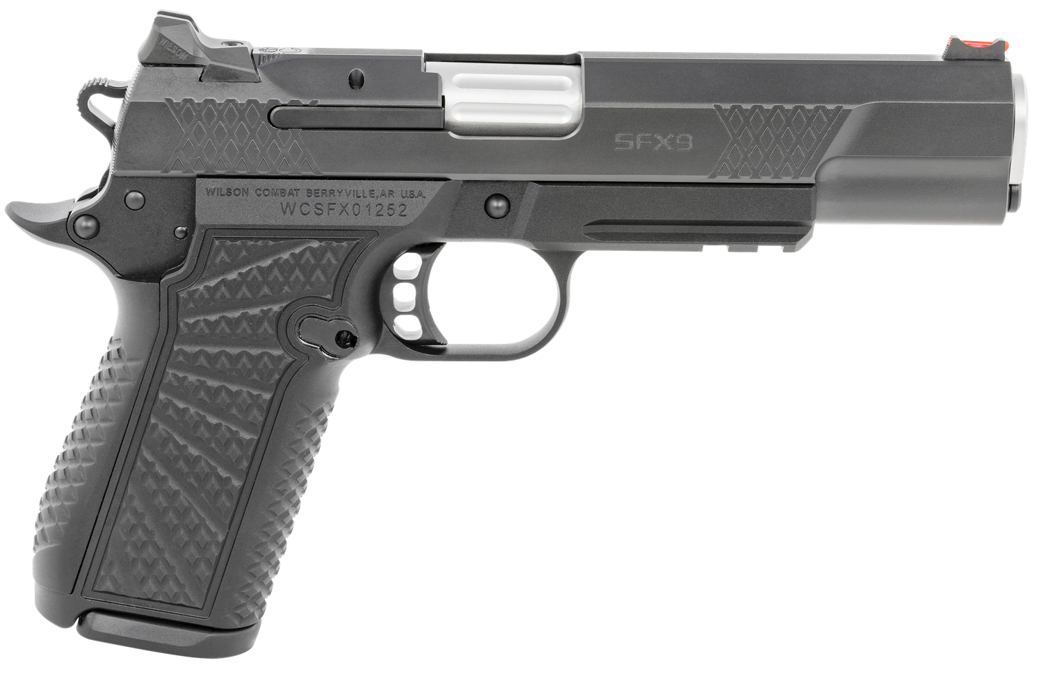 Wilson Combat SFX9 Pistol SFX9-FSR5, 9mm, 5 in, Picatinny Rail, Polymer Grip, Black Armor Tuff Finish, 15 Rd