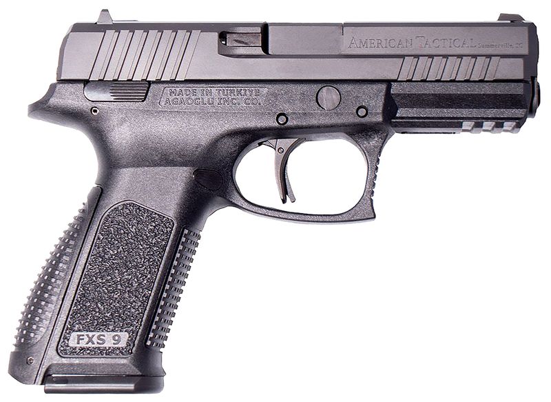 American Tactical FXS-9 Pistol ATIGFX910, 9mm Luger, 4.10in, Black Interchangeable Backstrap, Black Finish, 10 Rds