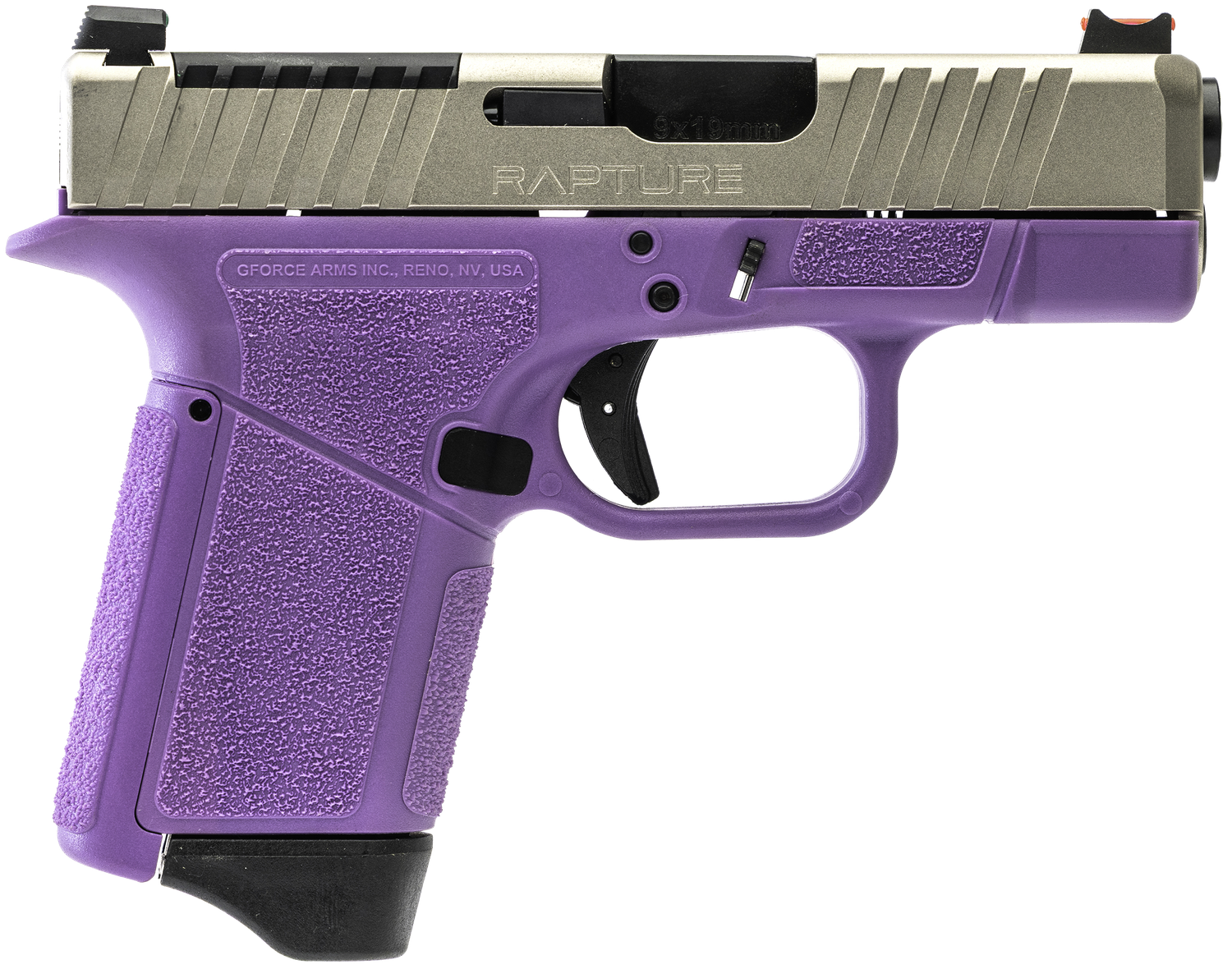 GForce Rapture Optic Ready Pistol GF932512PUN, 9mm Luger, 3.25in, Purple Cerakote Finish, 12 Rds