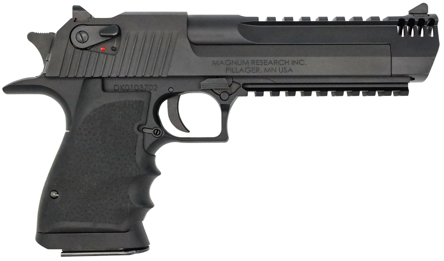 Mag Research Desert Eagle Mark XIX, DE44L6IMB, 44 Mag, 6", Black Hogue Grips, Black Anodized Finish, 8 Rds