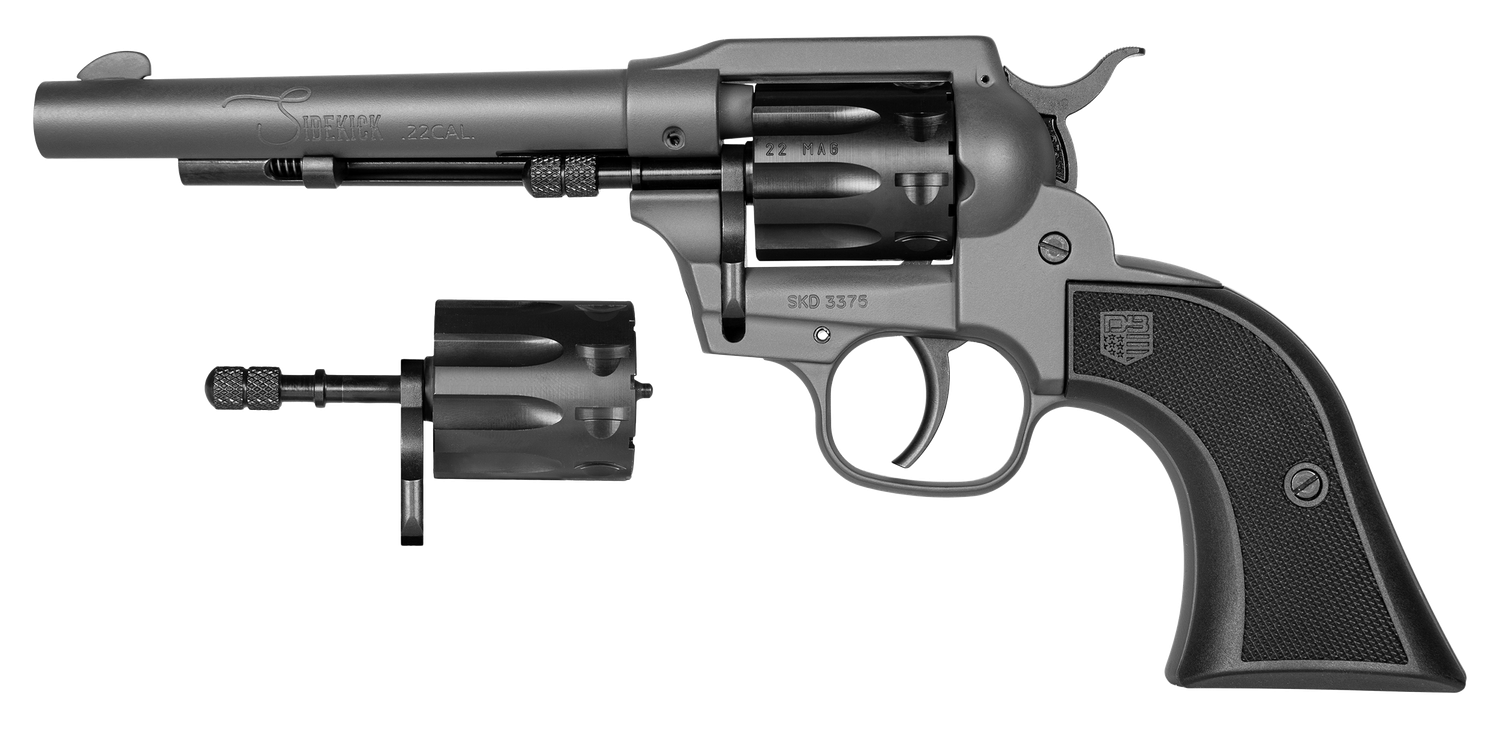 Diamondback Sidekick Revolver DB053CA051, 22 LR, 5.50", Black Checkered GFN Grips, Gray Cerakote Finish, 9 Rds