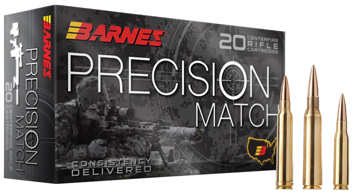 Barnes Bullets Precision Match Rifle Ammunition 30831, 6.5 Grendel, Open Tip Match Boat Tail, 120 gr, 20 Rd/Bx
