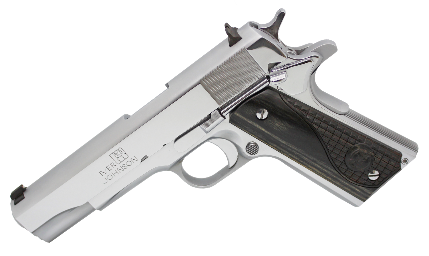 Iver Johnson 1911 A1 Government 70 Series Pistol 191138CHRW, 38 Super, 5", Diamondwood Grips, 9 Rds