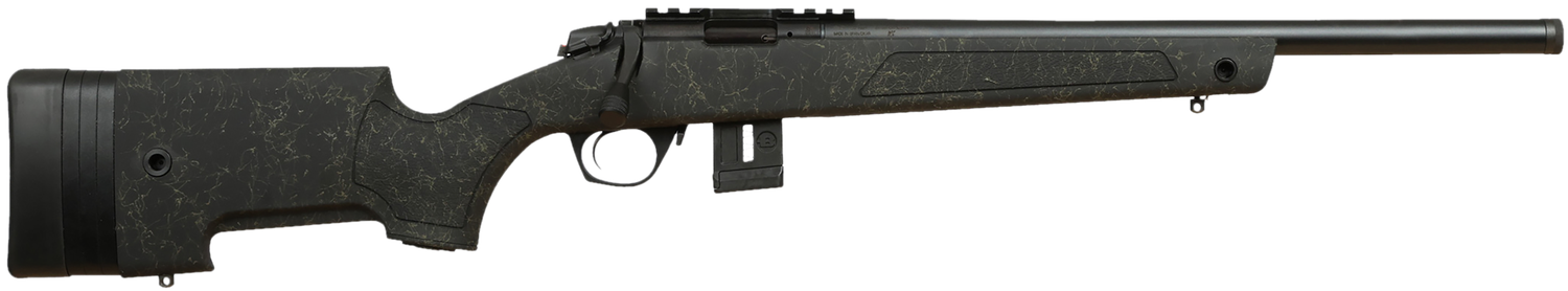 Bergara BMR X Bolt Action Rifle BMR011, 17 HMR, 18" Threaded, Green w/ Black Webbing Stock, 10 Rds