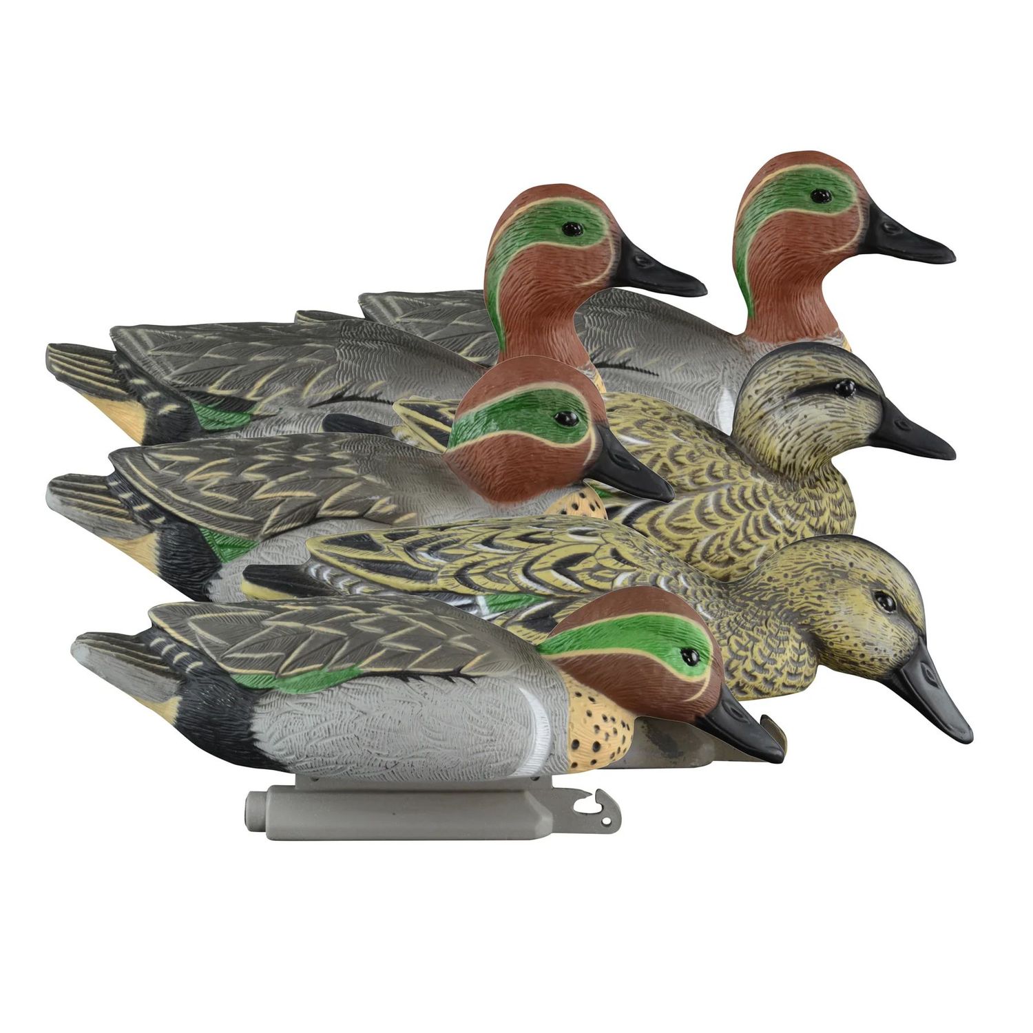 Higdon Oudoors Standard Green Wing Teal Duck Decoy 6 Pack 19943, 4 Drakes/2 Hens