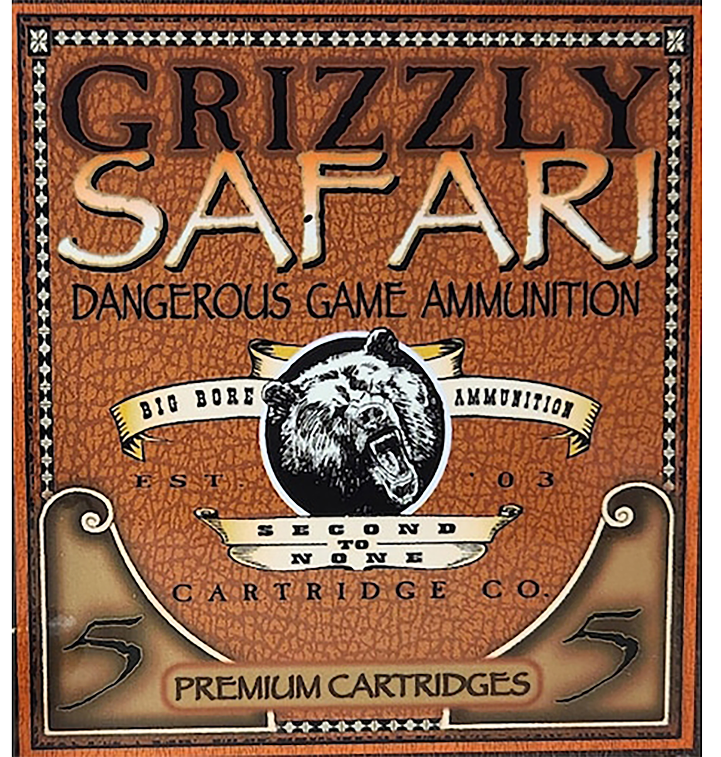 Grizzly Ammunition Safari Rifle Ammunition GC47NE2, 470 Nitro Express, Solid Brass, 500  GR, 2150  fps, 5 Rd/bx