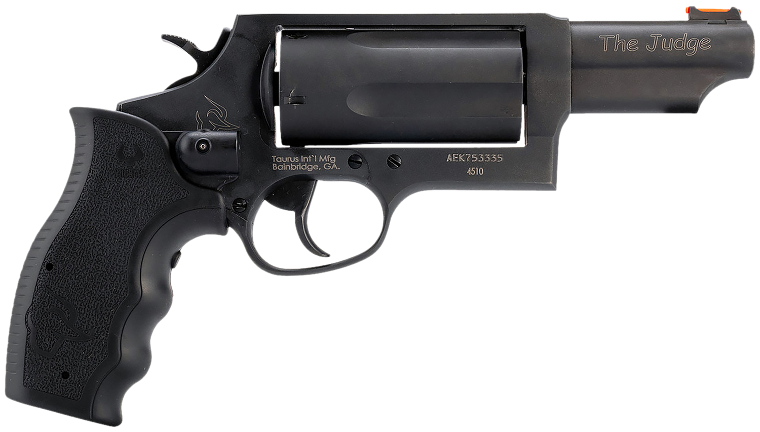 Taurus Judge Revolver 2441031TVL, 45 Colt/410 Gauge, 3", Black Rubber Laser Grip, Matte Black Finish, 5rd