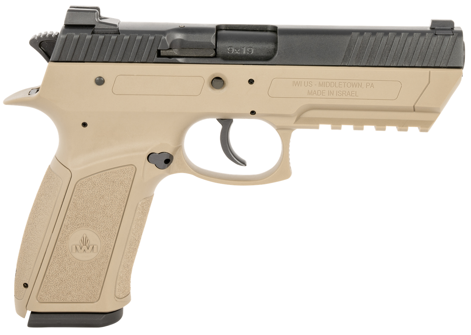 IWI Jericho 941 Enhanced Pistol J941PL9FDII, 9mm Luger, 4.40in, Serrated Black Steel Slide & Polymer Grips, Flat Dark Earth Finish, 17 Rds