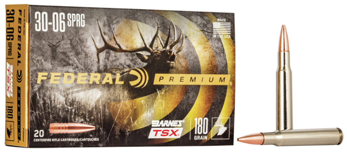 Federal Premium Vital-Shok Rifle Ammunition P3006AE, 30-06 Springfield, Barnes Triple Shock X-Bullet, 180 GR, 2700 fps, 20 Rd/bx