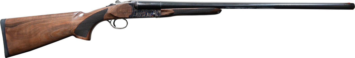 Pointer Side By Side Shotgun FT61228HT, 12 Gauge, 28", 3" Chmbr, Color Case Hardened Rec, Fixed Walnut Stock, Bead Sight