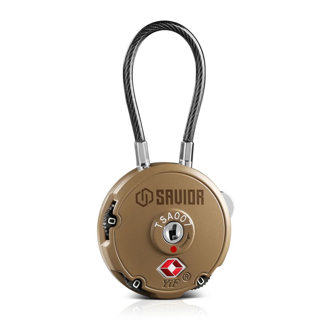 Savior Equipment 3-Digit Cable Lock, Tan (LK-ROUND-TN)