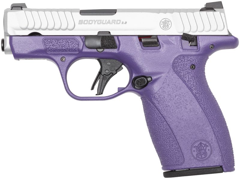 Smith & Wesson M&P Bodyguard 2.0 380 Pistol 14435, 380 ACP, 2.75", Purple Poly. Grips, Satin Stainless Slide, 12 Rds