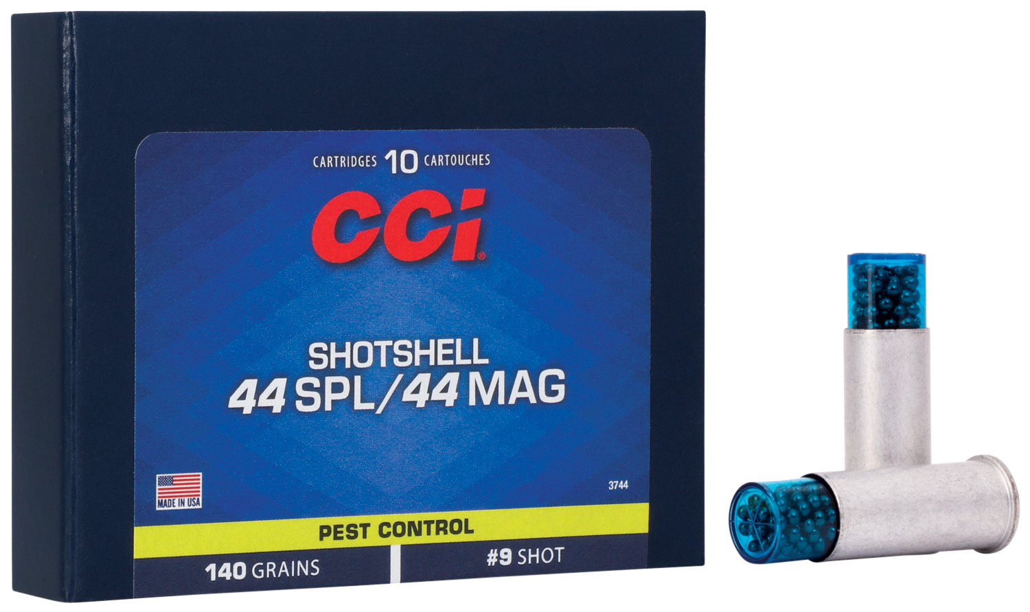 CCI Pest Control ShotShells 3744, 44 Special, ShotShell, 140 GR, 1000 fps, 10 Rd/bx