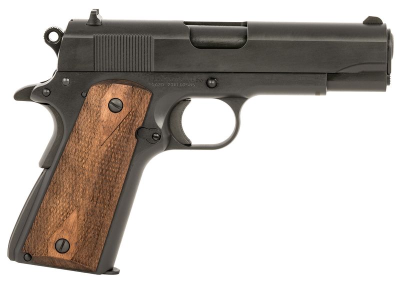 Tisas 1911 A1 Tank Commander Pistol 10100116, 9mm Luger, 4.25in, Turkish Walnut Grips, Manganese Phosphate Coated Finish, 9 Rds