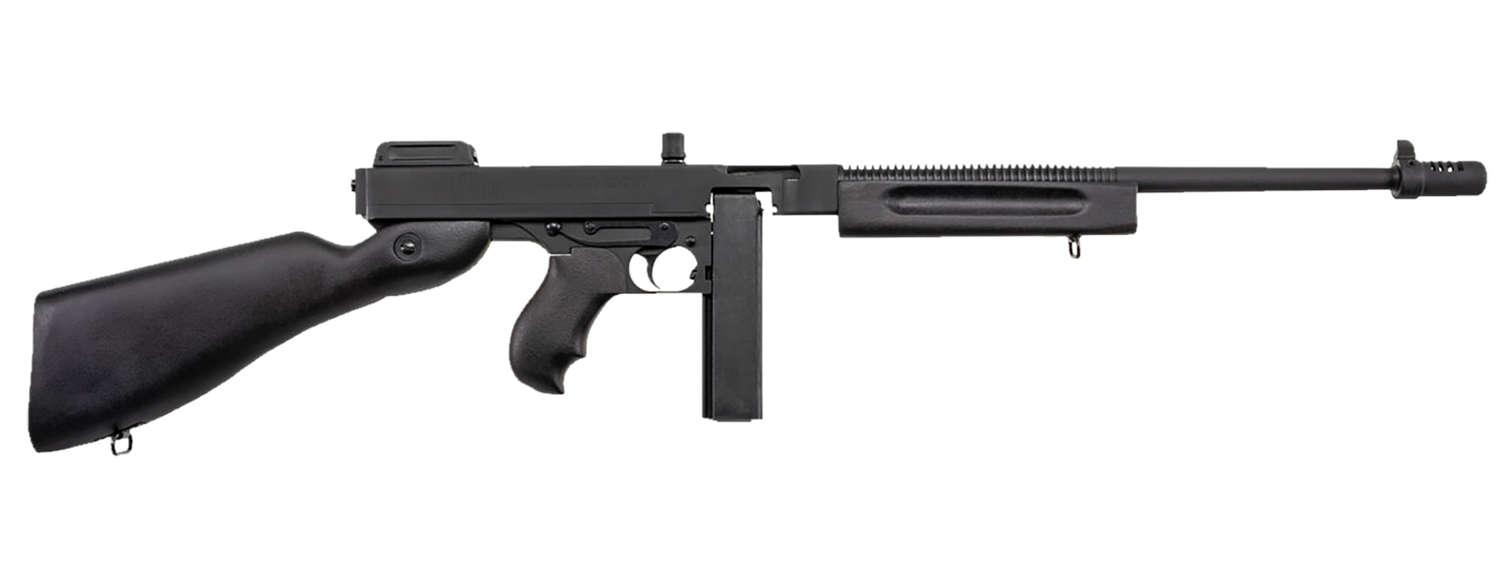 Thompson 1927A1 Deluxe Commando Carbine Rifle T1C, 45 ACP, 16 1/2 in, Semi-Auto, Wood Stock, Black Finish, 30 Rds