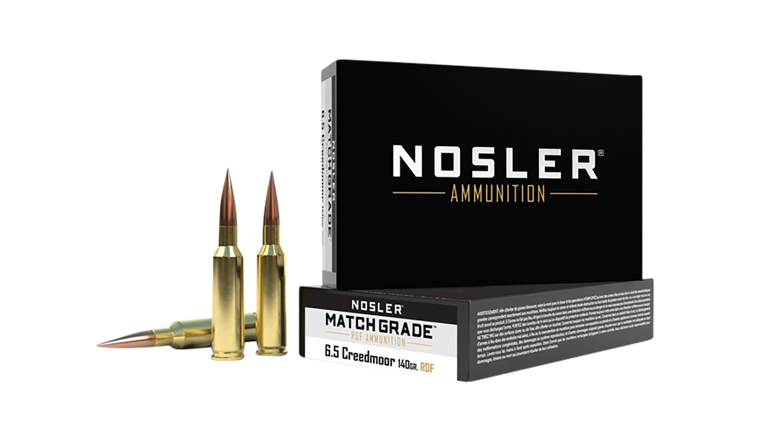 Nosler Match Grade Rifle Ammunition 60115, 6.5 Creedmoor, RDF HPBT, 140 Gr, 2650 fps, 20 Rds