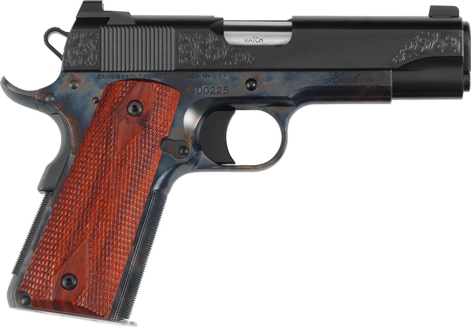 Dan Wesson Heirloom 01779, 45 ACP, 4.25", Cocobolo Grips, Black Finish, 8 Rds