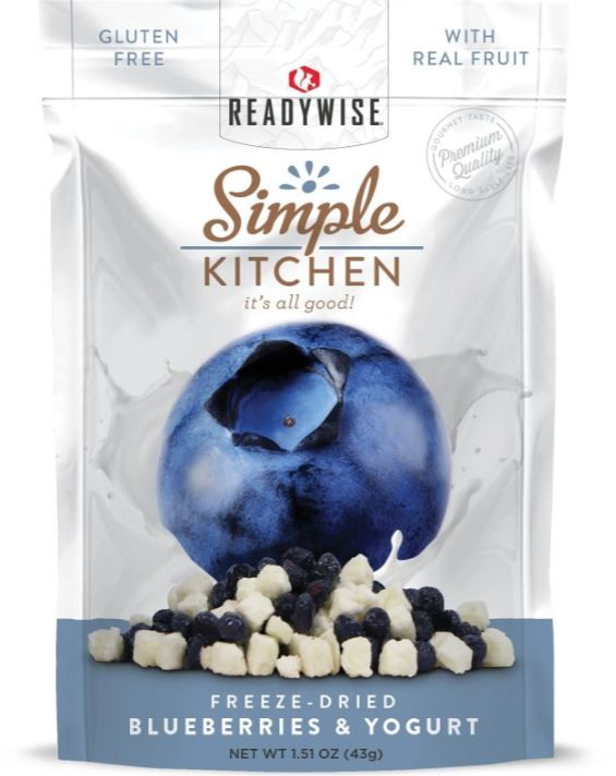 ReadyWise Emergency Food, Freeze-Dried Blueberries and Yogurt