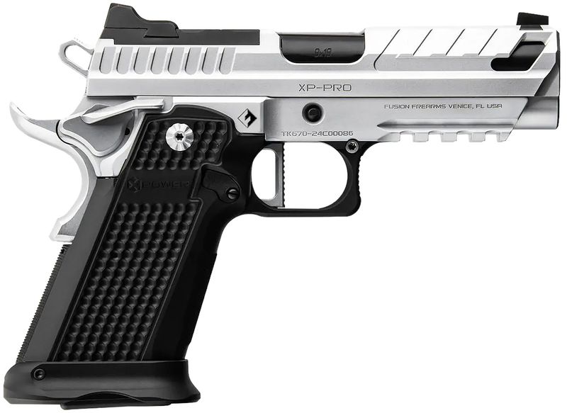 Fusion XF Pro Optic Ready Pistol XP9C, 9mm Luger, 4in, Interchangeable Panels, Chrome Finish, 17 Rds